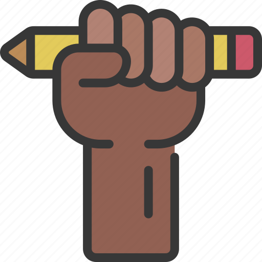 Holding, up, pencil, writing, writer icon - Download on Iconfinder