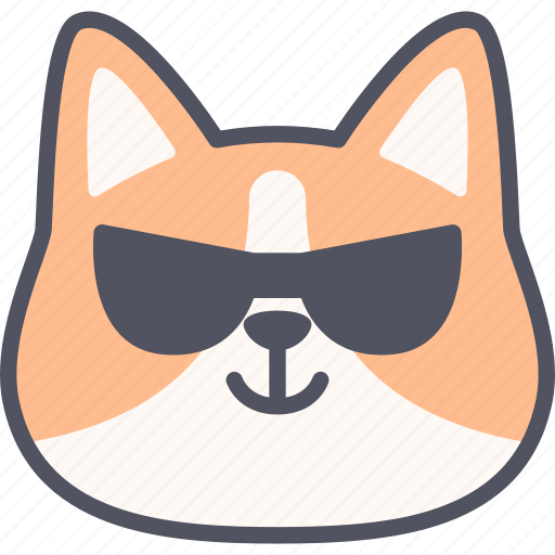 Cool, corgi, dog, emoticon, emoji icon - Download on Iconfinder