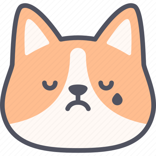 Cry, corgi, dog, emoticon, emoji, face, feeling icon - Download on Iconfinder