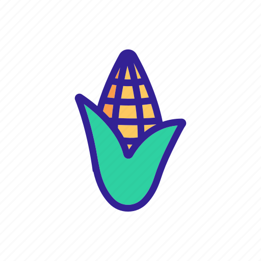 Contour, corn, food, linear, object icon - Download on Iconfinder