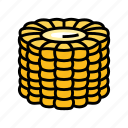 corn, cob, cut, yellow, maize, green