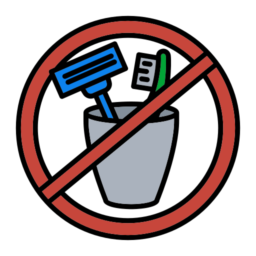 Belongings, brush, no, personal, prohibit, shaver, use icon - Free download