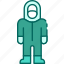 worker, medical, protective, suit 