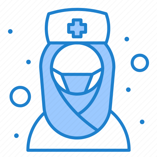 Coronavirus, covid, doctor, girl, muslim, nurse icon - Download on Iconfinder