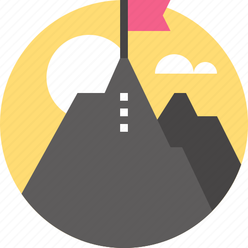 Achievement, flag, goal, mission, mountain, success, target icon - Download on Iconfinder