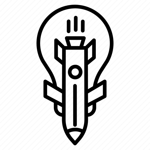 Startup, business, bulb, idea, rocket icon - Download on Iconfinder