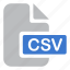 csv, extension, file, document 