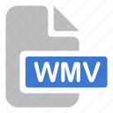 extension, file, wmv, document, video