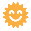happy, sunny, emoticon, face, sun 