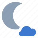 cloudy, night, partly, forecast, weather
