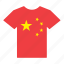 china, chinese, country, flag, jersey, shirt, t-shirt 