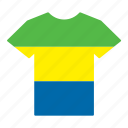 country, flag, gabon, gabonese, jersey, shirt, t-shirt