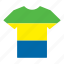 country, flag, gabon, gabonese, jersey, shirt, t-shirt 