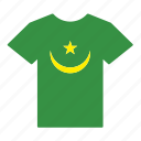 country, flag, jersey, mauritania, mauritanian, shirt, t-shirt