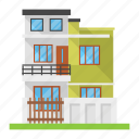triple, story, home, house, flat rooftop, architecture, country house 