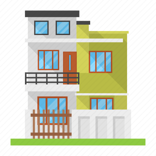 Triple, story, home, house, flat rooftop, architecture, country house icon - Download on Iconfinder