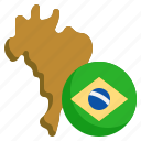 brazil, flag, south, america, country, nation, map