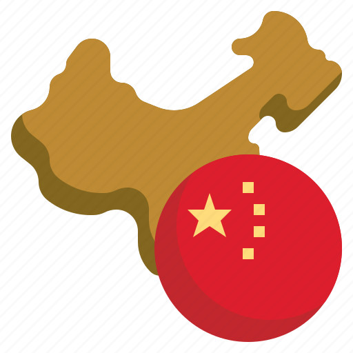 China, flag, world, nation, country, map, location icon - Download on Iconfinder