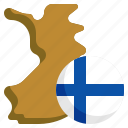 finland, flag, map, country, location