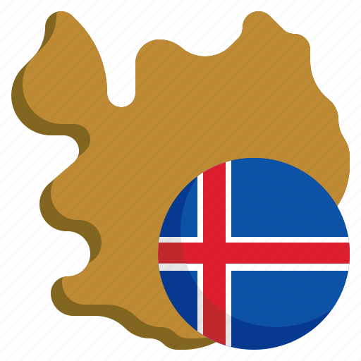 Iceland, flag, world, map, country, location icon - Download on Iconfinder