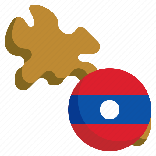 Laos, flag, national, country, nation, map, location icon - Download on Iconfinder