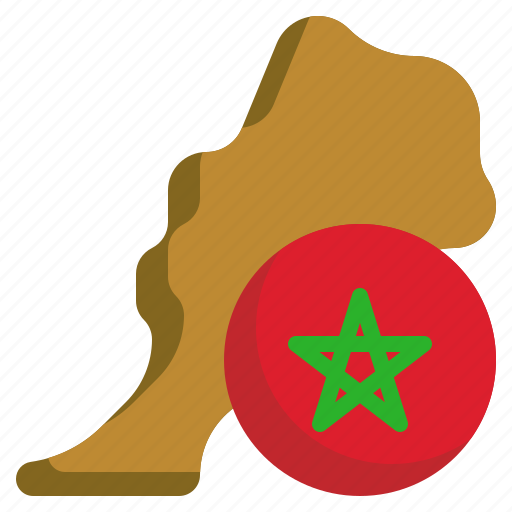 Morocco, flag, world, nation, country, map icon - Download on Iconfinder