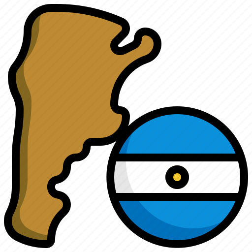Argentina, flag, country, nation, map, location icon - Download on Iconfinder