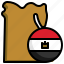 egypt, flag, country, nation, map, location 