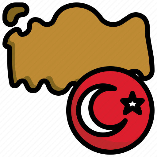 Turkey, flag, world, nation, map, location icon - Download on Iconfinder