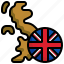 united, kingdom, flag, uk, map, location 