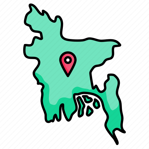 Bangladesh, map, world, country, geography, continent, world map icon - Download on Iconfinder