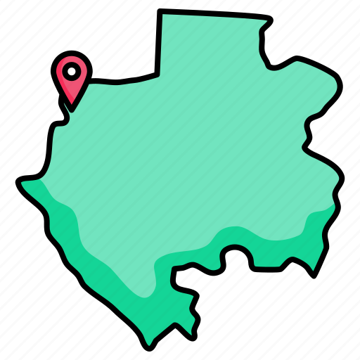Gabon, map icon - Download on Iconfinder on Iconfinder