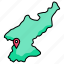 north, korea, map 