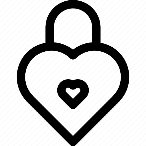 Couple, heart, lock, love, outline, romance, wedding icon - Download on Iconfinder