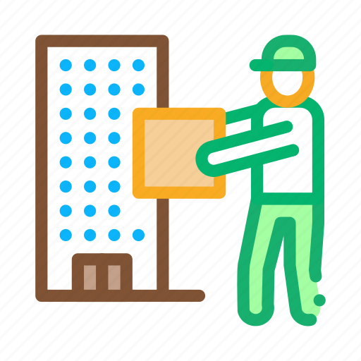 Box, building, courier, delivery, high, job, rise icon - Download on Iconfinder