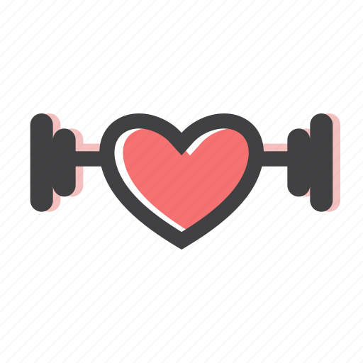 Heart, dumbbell, weight, strong, excercise, tranning icon - Download on Iconfinder