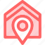 red, stay, home, house, covid, building, pin 