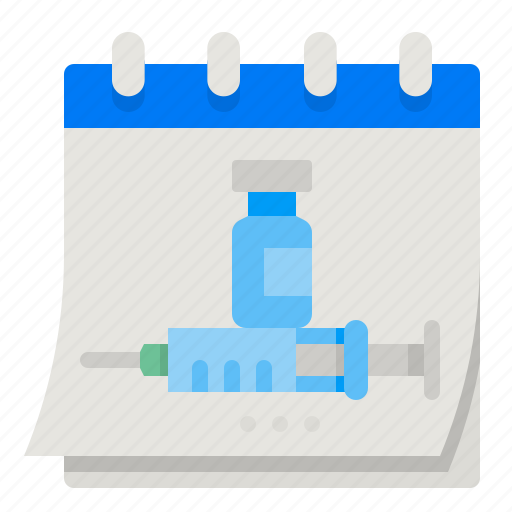 Vaccine, calendar, medicine, date, appointment icon - Download on Iconfinder