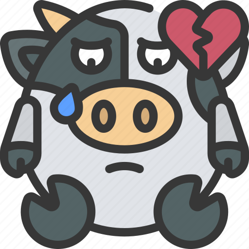 Broken, hearted, emote, emoticon, animal, cute icon - Download on Iconfinder