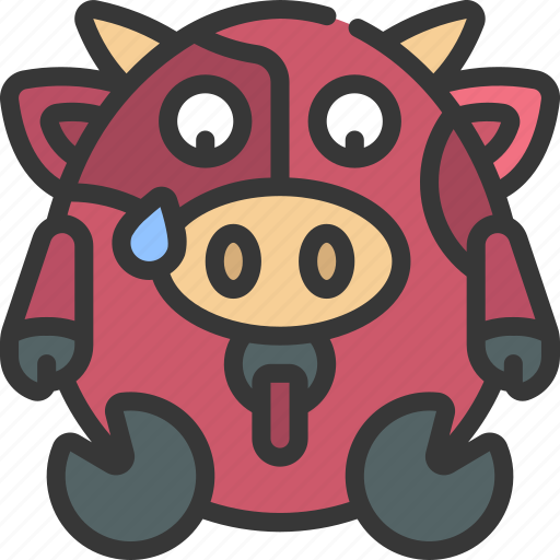 Overheating, emote, emoticon, animal, cute, hot icon - Download on Iconfinder