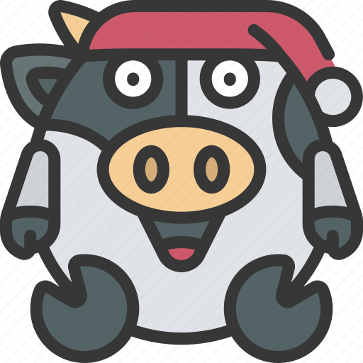 Santa, hat, emote, emoticon, animal, cute icon - Download on Iconfinder
