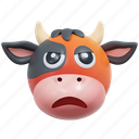 angry, cow, emoticon, illustration, social media, sticker, face, expresion, emoji, message, chat, conversation, smiley 