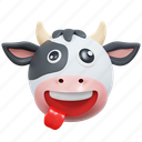 crazy, cow, emoticon, illustration
