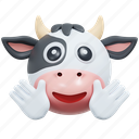 friendly, cow, emoticon, illustration, social media, sticker, face, expresion, emoji, message, chat, conversation, smiley 