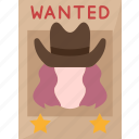 wanted, notice, criminal, arrest, western