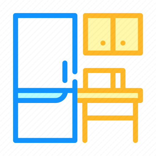 Litchen, coworking, office, furniture, work, layout icon - Download on Iconfinder