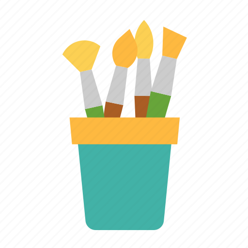 Brushes, paint, art, brush, painting, creativity, pen holder icon - Download on Iconfinder