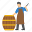 barrel, woodwork, carpenter, carpentry, handyman, hammer 
