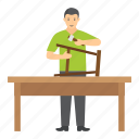 carpenter, repairer, chair, handyman, restorer, seat, renovation