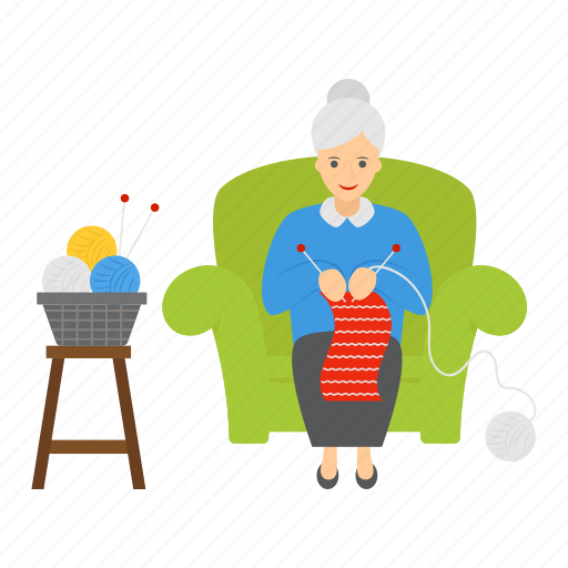 Seamstress, hand, old woman, granny, knitting, threads icon - Download on Iconfinder